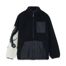 Carica l'immagine nel visualizzatore di Gallery, Octopus Side Sherpa Zip Neck Fleece a orsetto con zip Black