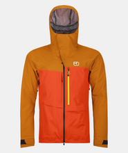 Carica l'immagine nel visualizzatore di Gallery, ORTOVOX 3L RAVINE SHELL JACKET Uomo Giacca da freeride casual, leggera e traspirante hot orange