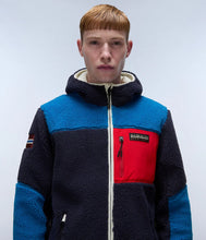 Carica l'immagine nel visualizzatore di Gallery, NAPAPIJRI Felpa in Pile con Cappuccio e Zip mod. Yupik cod. NA4GNS col. Multicolour MN4