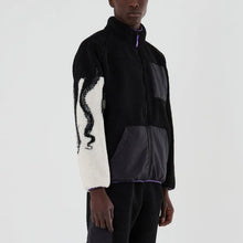 Carica l'immagine nel visualizzatore di Gallery, Octopus Side Sherpa Zip Neck Fleece a orsetto con zip Black