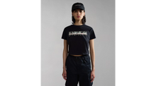 Carica l'immagine nel visualizzatore di Gallery, Napapijri Maglietta Donna Manica Corta Girocollo S-Rope Crop Black Nero