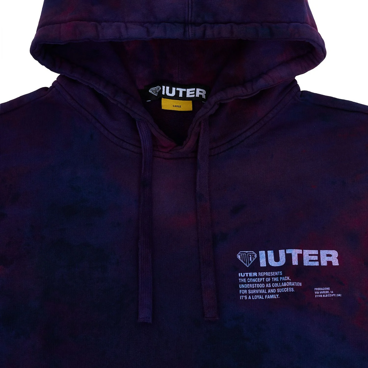 IUTER DISASTER HOODIE Felpa Uomo con cappuccio Tinta a mano
