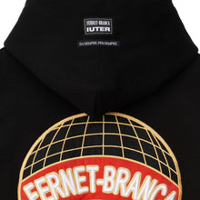 Carica l'immagine nel visualizzatore di Gallery, IUTER X FERNET BRANCA - COIN HOODIE - Embroidered BLACK Felpa uomo con cappuccio Nera - Limited Edition