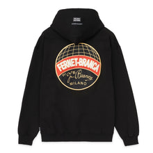 Carica l'immagine nel visualizzatore di Gallery, IUTER X FERNET BRANCA - COIN HOODIE - Embroidered BLACK Felpa uomo con cappuccio Nera - Limited Edition