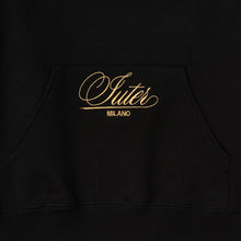 Carica l'immagine nel visualizzatore di Gallery, IUTER X FERNET BRANCA - COIN HOODIE - Embroidered BLACK Felpa uomo con cappuccio Nera - Limited Edition