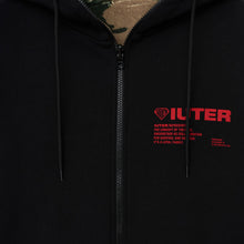 Carica l'immagine nel visualizzatore di Gallery, IUTER felpa reversibile Teddybear Camo Double SZ Fur Zip Hoodie black Nera