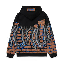 Carica l'immagine nel visualizzatore di Gallery, OCTOPUS BRICKS HOODIE FELPA CON CAPPUCCIO - BLACK