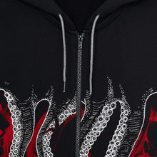 Carica l'immagine nel visualizzatore di Gallery, OCTOPUS HENTAI ZIP HOODIE Felpa Zip Cappuccio Uomo ZIP HOODIE BLACK