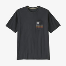 Carica l'immagine nel visualizzatore di Gallery, Patagonia Men's Line Logo Ridge Stripe Organic Pocket T-Shirt Ink Black