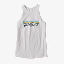 Carica l'immagine nel visualizzatore di Gallery, Patagonia Women's Pastel P-6 Logo Organic Cotton High Neck Tank Top canotta donna Bianca logo