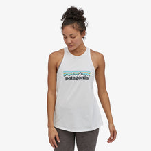 Carica l'immagine nel visualizzatore di Gallery, Patagonia Women's Pastel P-6 Logo Organic Cotton High Neck Tank Top canotta donna Bianca logo