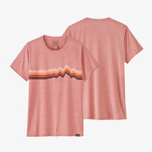 Carica l'immagine nel visualizzatore di Gallery, Patagonia Women's Capilene® Cool Daily Graphic T-Shirt da donna in tessuto tecnico Ridge Rise Stripe: Sunfade Pink X-Dye