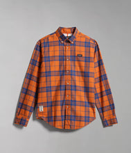 Carica l'immagine nel visualizzatore di Gallery, Napapijri Camicia Manica Lunga da Uomo pesante G-Trekking Orange check Blue