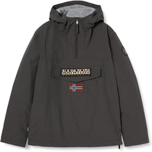 Carica l'immagine nel visualizzatore di Gallery, Napapijri Rainforest Winter - Giacca uomo con cappuccio, Tasca a marsupio, Uomo Grigio (Dark Grey Solid 198)