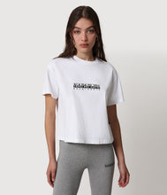 Carica l'immagine nel visualizzatore di Gallery, Napapijri Maglietta T-shirt corta Box S-Box W Cropped 2 White Bianca