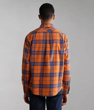 Carica l'immagine nel visualizzatore di Gallery, Napapijri Camicia Manica Lunga da Uomo pesante G-Trekking Orange check Blue