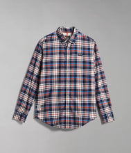 Carica l'immagine nel visualizzatore di Gallery, Napapijri Camicia Manica Lunga da Uomo pesante G-Trekking check Blue White Orange