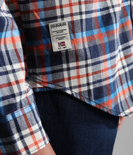 Carica l'immagine nel visualizzatore di Gallery, Napapijri Camicia Manica Lunga da Uomo pesante G-Trekking check Blue White Orange