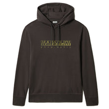 Carica l'immagine nel visualizzatore di Gallery, Napapijri Ballar H felpa uomo con cappuccio Grigio Dark Grey Solid stampa logo gialla