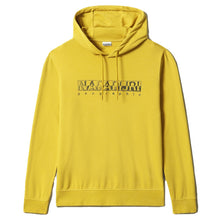Carica l'immagine nel visualizzatore di Gallery, Napapijri Ballar H felpa uomo con cappuccio Giallo Yellow Moss stampa grigia