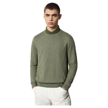 Carica l'immagine nel visualizzatore di Gallery, Napapijri Decatur pullover girocollo semplice e leggero Verde Green Cypress