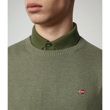 Carica l'immagine nel visualizzatore di Gallery, Napapijri Decatur pullover girocollo semplice e leggero Verde Green Cypress