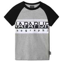 Carica l'immagine nel visualizzatore di Gallery, Napapijri Maglietta Manica Corta T-shirt da bambino K S-Entremont Grigio Nero