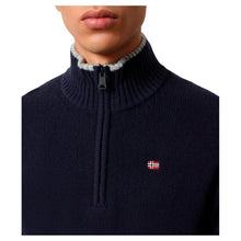 Carica l'immagine nel visualizzatore di Gallery, Napapijri Maglione in lana mezza zip Dain HZ 3 Blu Marine