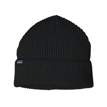Carica l'immagine nel visualizzatore di Gallery, Patagonia Fisherman's Rolled Beanie Hat Cap Cappellino in 70% lana riciclata Black Nero