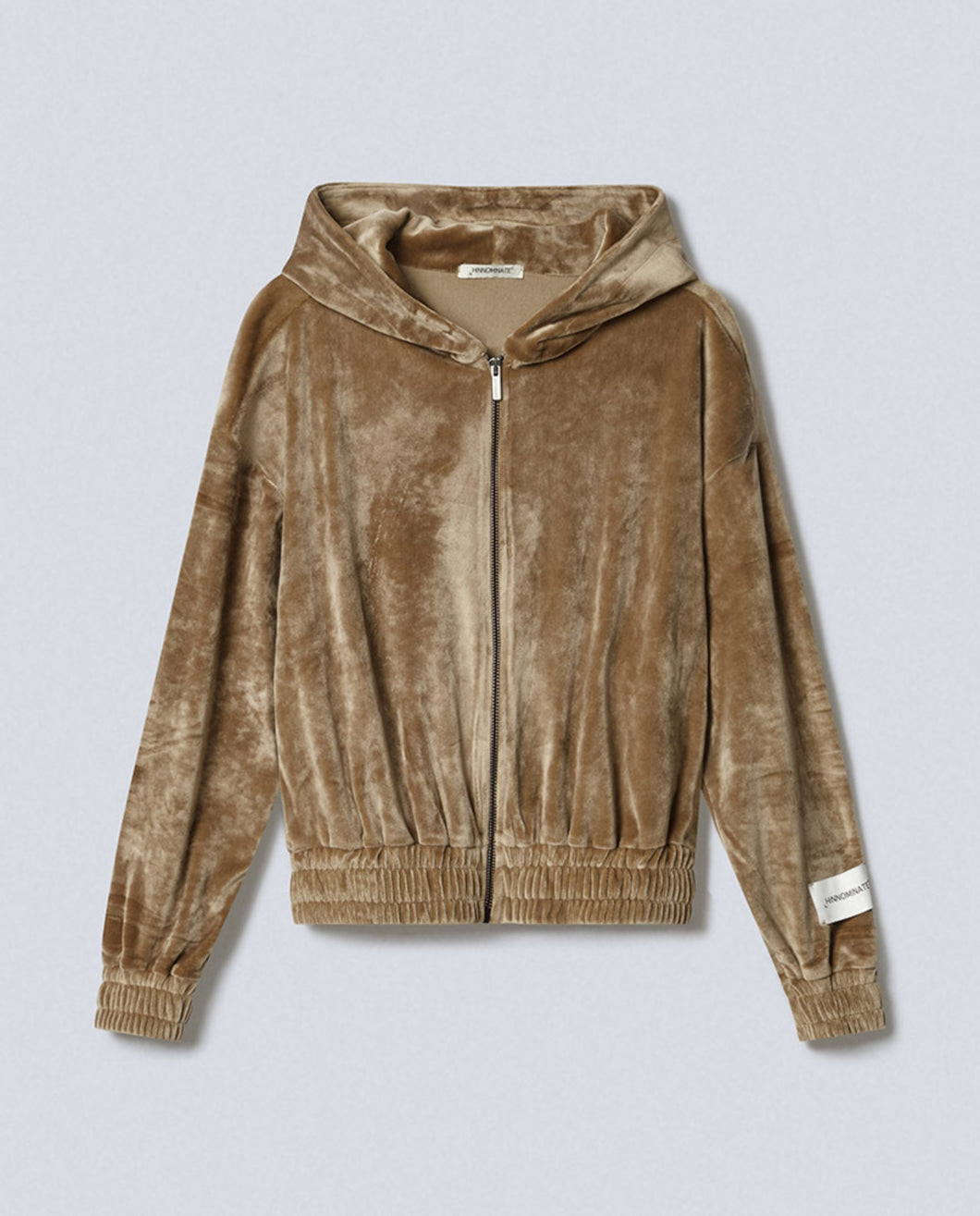 HINNOMINATE Felpa In Ciniglia Cappuccio All Zip col. Tortora HMABW01235