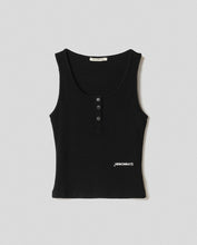 Carica l&#39;immagine nel visualizzatore di Gallery, HINNOMINATE Crop top in costina a canotta con bottoni cod. HMABW01628
