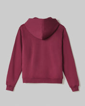 Carica l'immagine nel visualizzatore di Gallery, HINNOMINATE Felpa Cappuccio Basica Full Zip Con Marsupio art. HMABW01930 col. BORDEAUX
