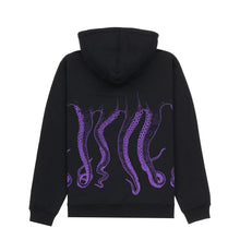 Carica l&#39;immagine nel visualizzatore di Gallery, Octopus Outline logo hoodie felpa con cappuccio Nero Black
