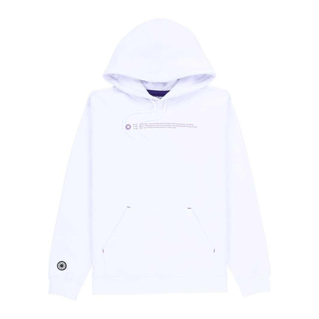 Octopus Outline logo hoodie felpa con cappuccio White Bianco