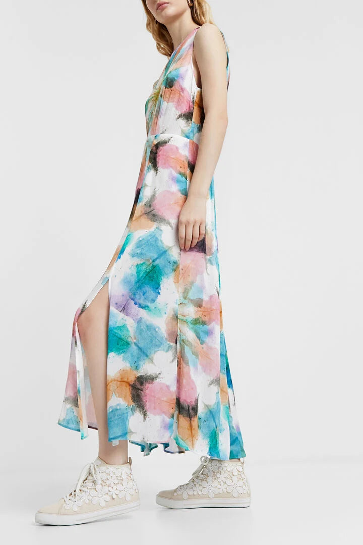 Desigual Abito Lungo Donna con Spacchi Laterali - 9019
