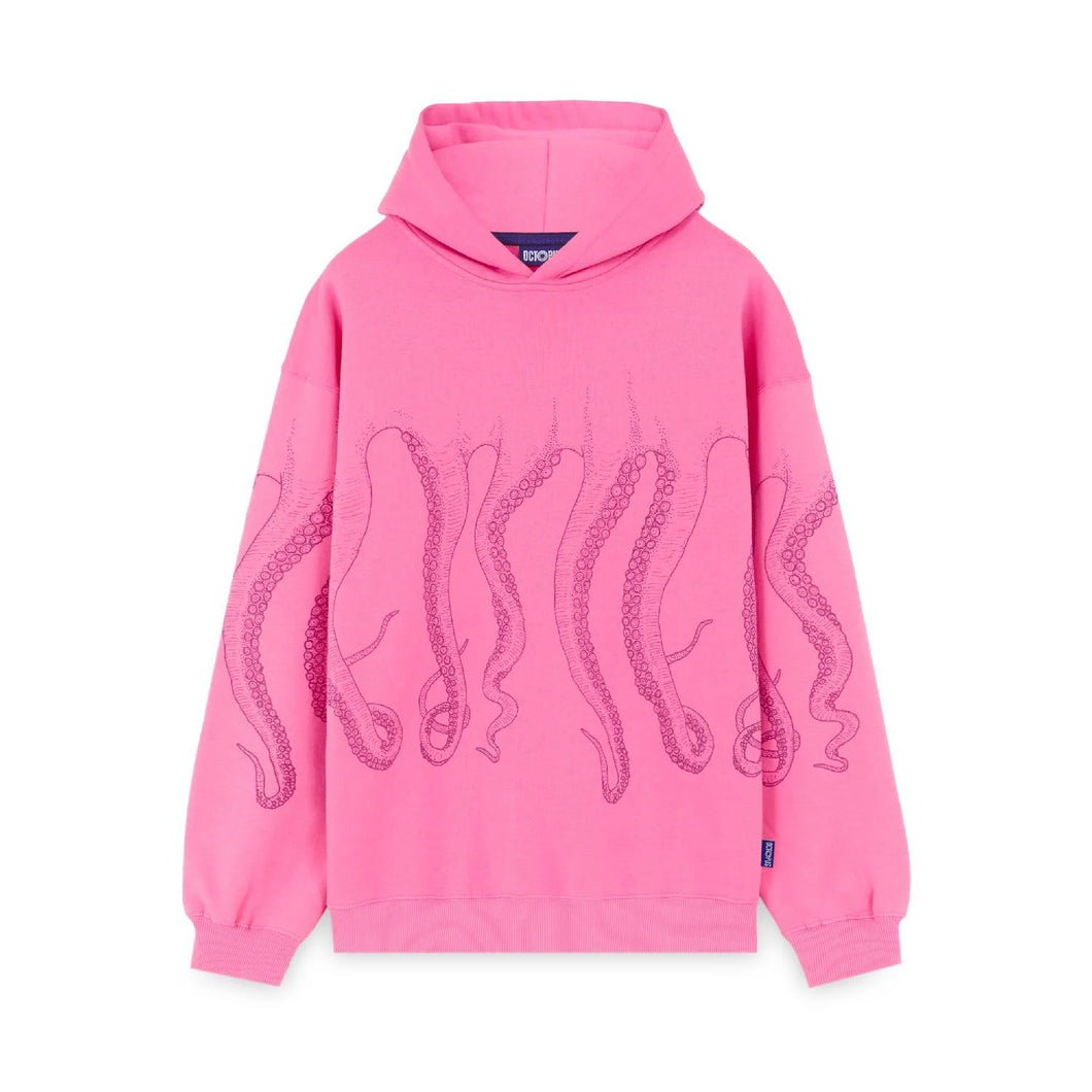 Octopus Outline Hoodie felpa sweatshirt unisex Pink