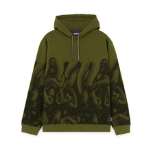 Carica l'immagine nel visualizzatore di Gallery, Octopus Snakes Hoodie Flepa con cappuccio verde Army
