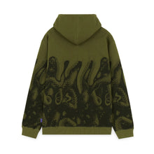 Carica l'immagine nel visualizzatore di Gallery, Octopus Snakes Hoodie Flepa con cappuccio verde Army
