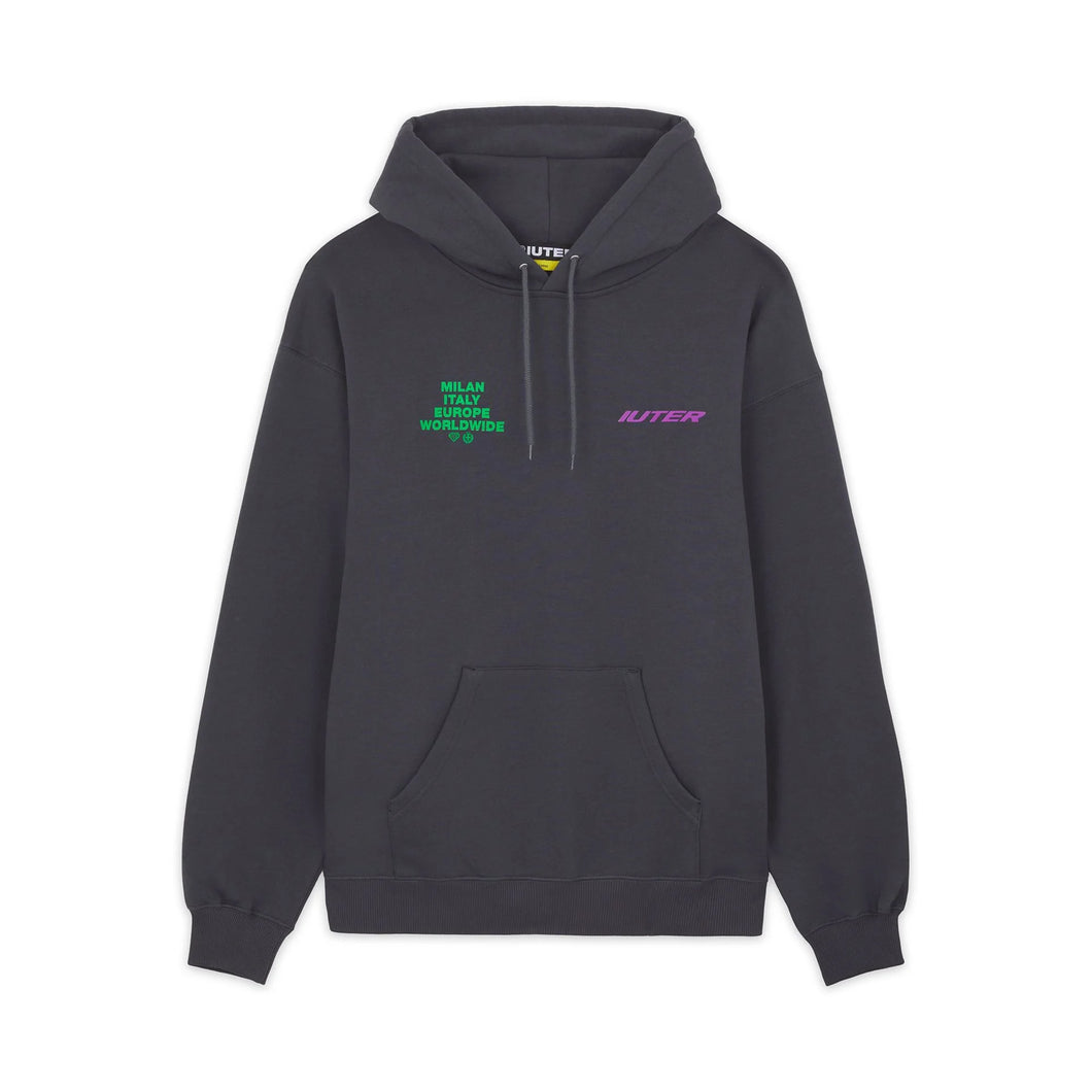 IUTER felpa con cappuccio mod. CUPIDO HOODIE cod. 24WISH09 col. ASPHALT