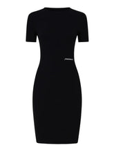 Carica l'immagine nel visualizzatore di Gallery, HINNOMINATE Abito Corto a mezza manica In Costina col. BLACK art. HMABW02519
