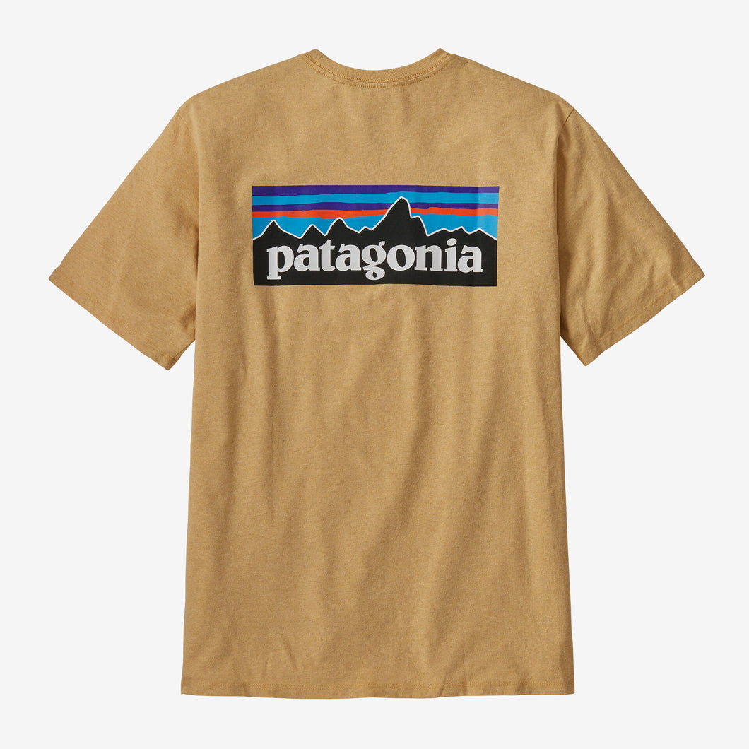 Patagonia Men's P-6 Logo Pocket Responsibili-Tee® T-Shirt Uomo Beeswax Tan