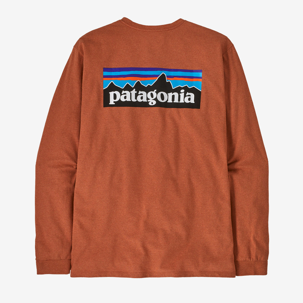 Patagonia T-Shirt a Manica Lunga Men's Long-Sleeved P-6 Logo Responsibili-Tee® Redtail Rust