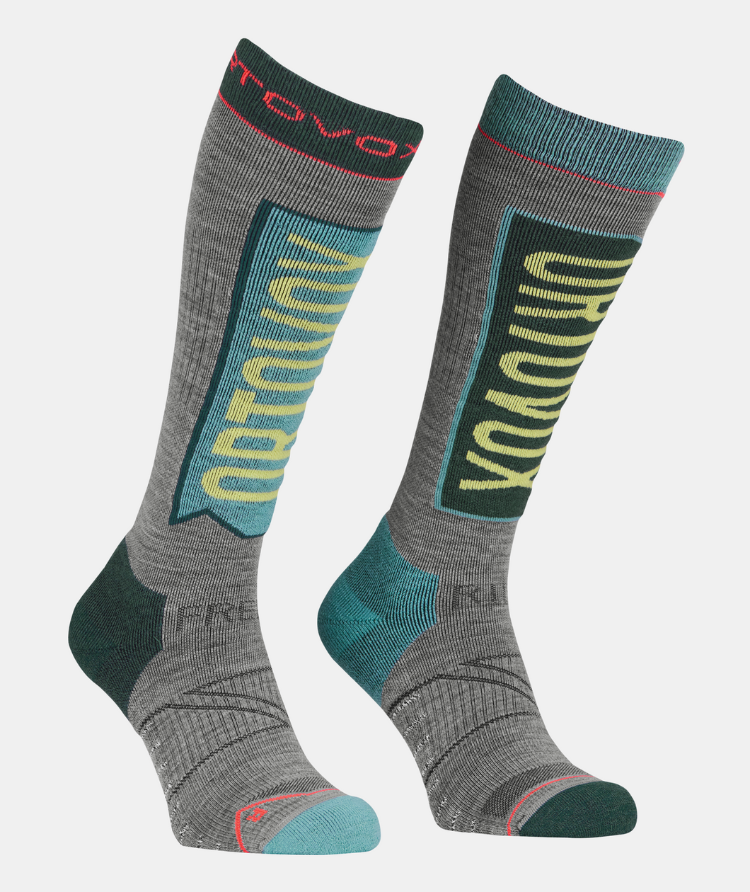 Ortovox FREE RIDE LONG SOCKS Female CALZE in merino ice waterfall