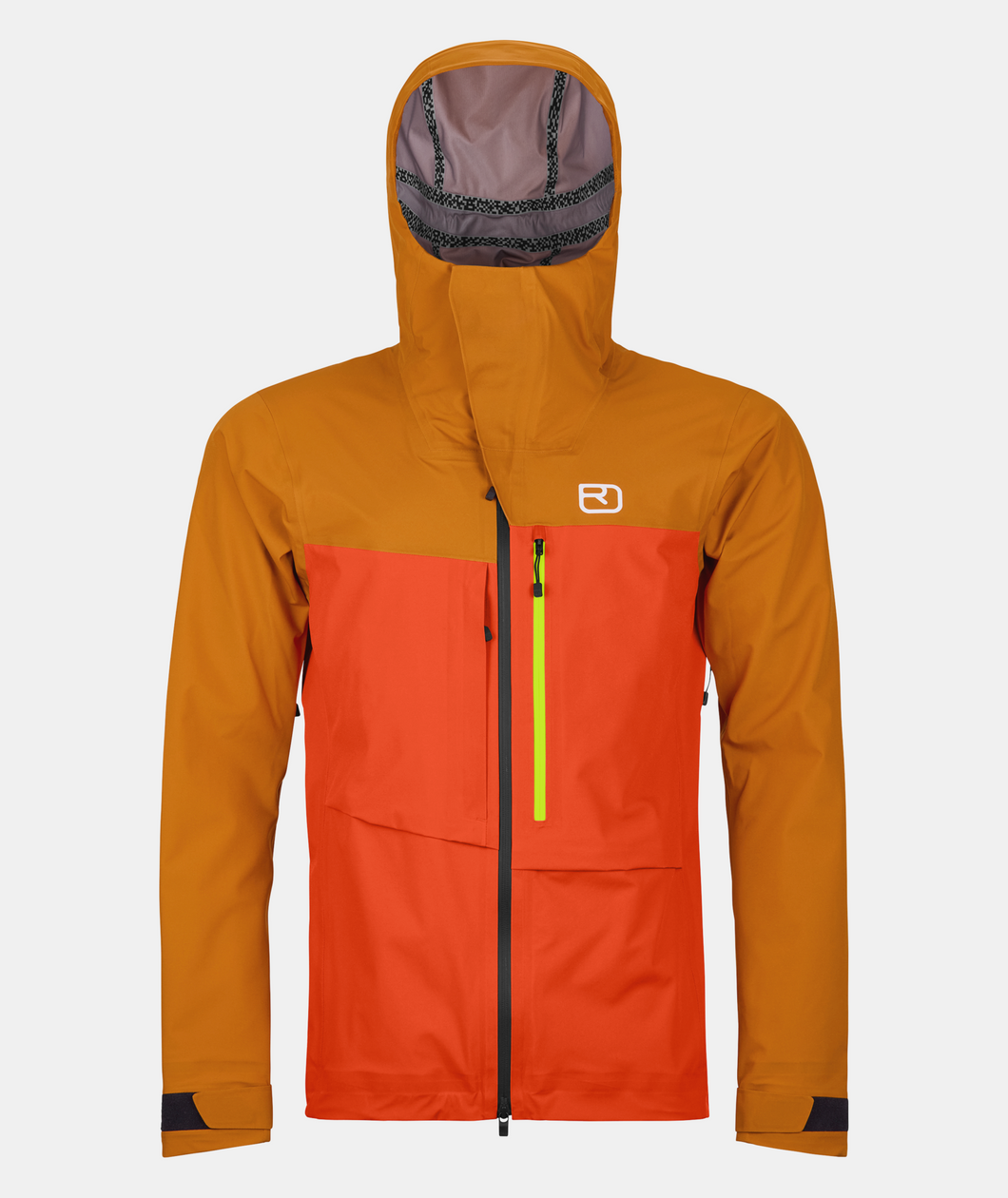 ORTOVOX 3L RAVINE SHELL JACKET Uomo Giacca da freeride casual, leggera e traspirante hot orange