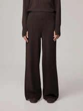 Carica l'immagine nel visualizzatore di Gallery, HINNOMINATE Pantalone palazzo con nervature in maglia art. HMABW03029_MTTM0001 col. Caffe
