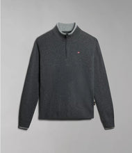 Carica l&#39;immagine nel visualizzatore di Gallery, Napapijri Maglione in lana a mezza zip Dain 5 Dark Grey
