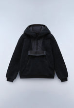 Carica l'immagine nel visualizzatore di Gallery, NAPAPIJRI Felpa in Pile con Cappuccio e 1/2 Zip mod. T-Seline Hzh W art. NP0A4HYO0411 col. BLACK
