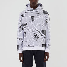 Carica l&#39;immagine nel visualizzatore di Gallery, Octopus Newspaper Hoodie Sweatshirts Felpa Cappuccio Unisex White e Black
