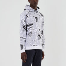 Carica l&#39;immagine nel visualizzatore di Gallery, Octopus Newspaper Hoodie Sweatshirts Felpa Cappuccio Unisex White e Black
