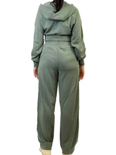 Carica l&#39;immagine nel visualizzatore di Gallery, HINNOMINATE Pantalone in modal over con banda parlata ART. HMABW01057 col. SALVIA

